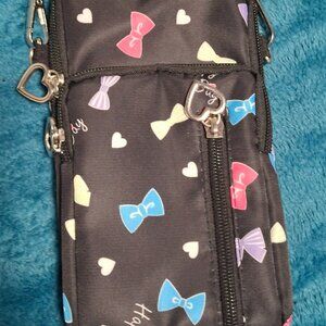 Cute Black Crossover Bag with Bows